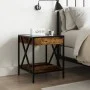 Bedside table with Infinity LED smoked oak 40x40x49 cm by , Nightstands - Ref: Foro24-3284098, Price: 64,25 €, Discount: %