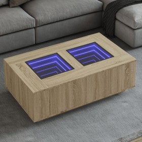 Mesa de centro con Infinity LED roble Sonoma 116x69x40 cm de , Mesas de centro - Ref: Foro24-3284058, Precio: 168,64 €, Descu...