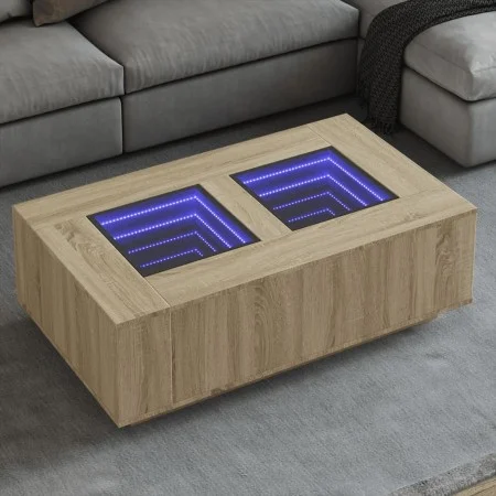 Coffee table with Infinity LED Sonoma oak 116x69x40 cm by , Coffee table - Ref: Foro24-3284058, Price: 166,04 €, Discount: %
