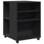 Mesa auxiliar con ruedas madera de ingeniería negra 55x60x78 cm de , Armarios archivadores - Ref: Foro24-853156, Precio: 70,9...