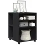 Side table with black engineered wood wheels 55x60x78 cm by , Filing cabinets - Ref: Foro24-853156, Price: 71,74 €, Discount: %