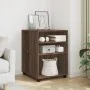 Side table with wheels, engineered wood, brown oak, 55x60x78 cm by , Filing cabinets - Ref: Foro24-853161, Price: 86,74 €, Di...