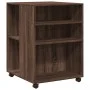 Side table with wheels, engineered wood, brown oak, 55x60x78 cm by , Filing cabinets - Ref: Foro24-853161, Price: 86,74 €, Di...