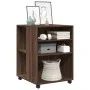 Side table with wheels, engineered wood, brown oak, 55x60x78 cm by , Filing cabinets - Ref: Foro24-853161, Price: 86,74 €, Di...