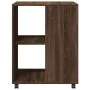 Side table with wheels, engineered wood, brown oak, 55x60x78 cm by , Filing cabinets - Ref: Foro24-853161, Price: 86,74 €, Di...