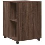 Side table with wheels, engineered wood, brown oak, 55x60x78 cm by , Filing cabinets - Ref: Foro24-853161, Price: 86,74 €, Di...