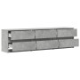 Mueble de TV LED madera ingeniería gris hormigón 180x34x50 cm