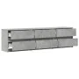 TV stand with LED lights, engineered wood in gray concrete finish, 180x34x50 cm. by , TV Furniture - Ref: Foro24-3307929, Pri...