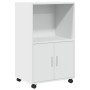 Engineered wood white cabinet with wheels 55x40x91 cm by , Sideboards - Ref: Foro24-853182, Price: 66,71 €, Discount: %