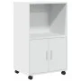 Engineered wood white cabinet with wheels 55x40x91 cm by , Sideboards - Ref: Foro24-853182, Price: 65,59 €, Discount: %