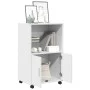 Engineered wood white cabinet with wheels 55x40x91 cm by , Sideboards - Ref: Foro24-853182, Price: 65,59 €, Discount: %