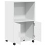 Engineered wood white cabinet with wheels 55x40x91 cm by , Sideboards - Ref: Foro24-853182, Price: 66,71 €, Discount: %