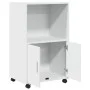 Engineered wood white cabinet with wheels 55x40x91 cm by , Sideboards - Ref: Foro24-853182, Price: 65,59 €, Discount: %