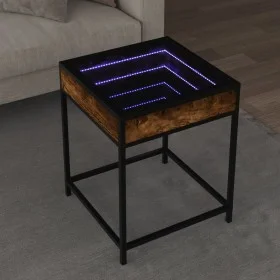 Coffee table with Infinity LED smoked oak 40x40x51 cm by , Coffee table - Ref: Foro24-847674, Price: 52,62 €, Discount: %