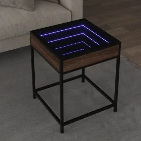 Coffee table with Infinity LED brown oak 40x40x51 cm by , Coffee table - Ref: Foro24-847676, Price: 54,39 €, Discount: %