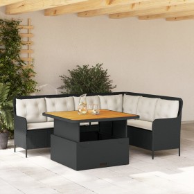 Garden sofa set, 2 pieces, with black synthetic rattan cushions. by , Garden sets - Ref: Foro24-3262083, Price: 509,07 €, Dis...