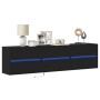 Schwarzer TV-Wandschrank mit LED-Beleuchtung 180x31x45 cm. von , TV-Möbel - Ref: Foro24-3307934, Preis: 157,43 €, Rabatt: %