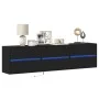 Wall-mounted TV stand with LED lights black 180x31x45 cm by , TV Furniture - Ref: Foro24-3307934, Price: 154,90 €, Discount: %