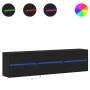 Wall-mounted TV stand with LED lights black 180x31x45 cm by , TV Furniture - Ref: Foro24-3307934, Price: 154,90 €, Discount: %