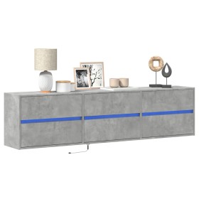 Wand-TV-Möbel mit LED in Betongrau 180x31x45 cm von , TV-Möbel - Ref: Foro24-3307936, Preis: 126,19 €, Rabatt: %