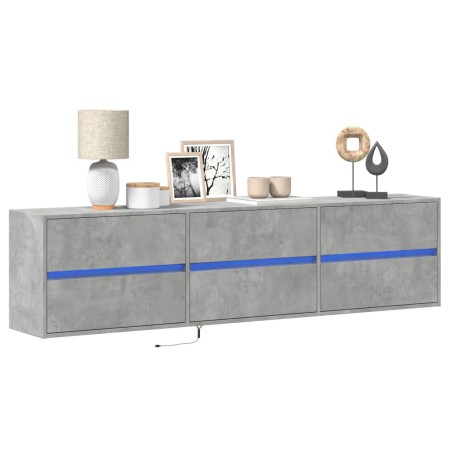 Wand-TV-Möbel mit LED in Betongrau 180x31x45 cm von , TV-Möbel - Ref: Foro24-3307936, Preis: 126,19 €, Rabatt: %
