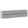 Wall-mounted TV unit with LED in concrete gray, 180x31x45 cm. by , TV Furniture - Ref: Foro24-3307936, Price: 124,63 €, Disco...