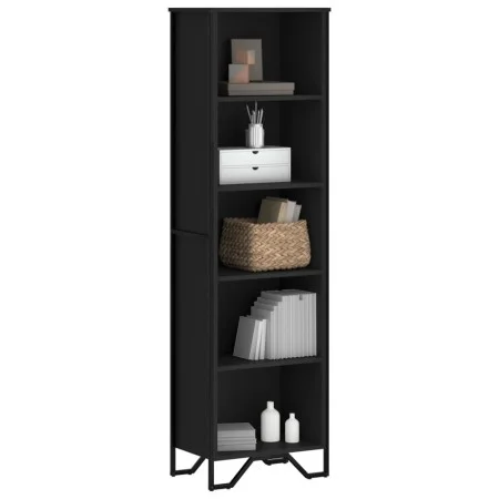 Engineered wood black shelf 50x31x169 cm by , Bookcases and shelves - Ref: Foro24-848614, Price: 71,29 €, Discount: %
