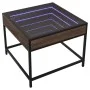 Coffee table with Infinity LED brown oak 50x50x41 cm by , Coffee table - Ref: Foro24-847681, Price: 69,31 €, Discount: %