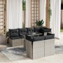 Gartensofagarnitur 8-teilig mit grauen Polstern aus synthetischem Rattan von , Gartensets - Ref: Foro24-3266412, Preis: 628,5...