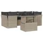 Gartensofagarnitur 7-teilig mit Polstern, helles graues PE-Rattan von , Gartensets - Ref: Foro24-3266382, Preis: 553,66 €, Ra...