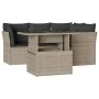 Garden sofa set and cushions 5 pieces light gray synthetic rattan by , Garden sets - Ref: Foro24-3266562, Price: 421,13 €, Di...