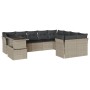Set of 10-piece garden sofas with light gray synthetic rattan cushions by , Garden sets - Ref: Foro24-3266852, Price: 727,44 ...