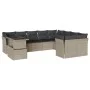 Set of 10-piece garden sofas with light gray synthetic rattan cushions by , Garden sets - Ref: Foro24-3266852, Price: 742,63 ...