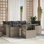 Set de sofás de jardín 7 pzas con cojines ratán PE gris claro de , Conjuntos de jardín - Ref: Foro24-3267132, Precio: 546,73 ...
