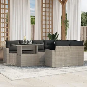 Garden furniture set 9 pieces and light gray synthetic rattan cushions by , Garden sets - Ref: Foro24-3267172, Price: 670,07 ...