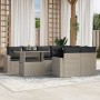 Garden furniture set 9 pieces and light gray synthetic rattan cushions by , Garden sets - Ref: Foro24-3267172, Price: 668,69 ...