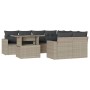 Garden furniture set 9 pieces and light gray synthetic rattan cushions by , Garden sets - Ref: Foro24-3267172, Price: 668,69 ...