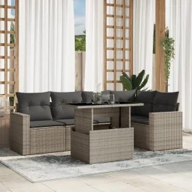 Set de sofás de jardín 6 pzas y cojines ratán sintético gris de , Conjuntos de jardín - Ref: Foro24-3267262, Precio: 470,35 €...