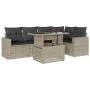 Garden sofa set 6 pieces and gray synthetic rattan cushions by , Garden sets - Ref: Foro24-3267262, Price: 470,05 €, Discount: %
