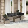 7-piece garden sofa set with light gray PE rattan cushions by , Garden sets - Ref: Foro24-3267312, Price: 536,85 €, Discount: %