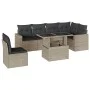 7-piece garden sofa set with light gray PE rattan cushions by , Garden sets - Ref: Foro24-3267312, Price: 536,85 €, Discount: %