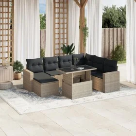 Gartensofagarnitur 8-teilig mit grauen Polstern aus synthetischem Rattan von , Gartensets - Ref: Foro24-3267442, Preis: 584,6...