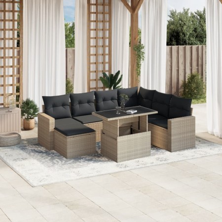 Set de sofás de jardín 8 pzas y cojines ratán sintético gris de , Conjuntos de jardín - Ref: Foro24-3267442, Precio: 583,96 €...