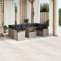 Set sofás jardín 10 pzas con cojines ratán sintético gris claro de , Conjuntos de jardín - Ref: Foro24-3267482, Precio: 707,2...