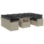 Set of 10-piece garden sofas with light gray synthetic rattan cushions by , Garden sets - Ref: Foro24-3267482, Price: 735,84 ...