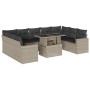 Set sofás jardín 10 pzas con cojines ratán sintético gris claro de , Conjuntos de jardín - Ref: Foro24-3267482, Precio: 707,2...