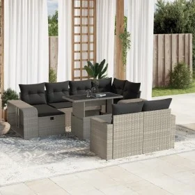 Gartensofagarnitur 11-teilig mit grauen Polstern aus synthetischem Rattan von , Gartensets - Ref: Foro24-3276508, Preis: 736,...