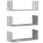 Wandregal 3 Stück aus Sonoma-Grau Holzwerkstoff 58x18x18cm von , Regale und Regale - Ref: Foro24-853286, Preis: 29,04 €, Raba...