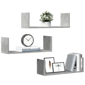 Wandregale 2 Stück aus grauem Beton-Ingenieurholz 58x18x18cm. von , Regale und Regale - Ref: Foro24-853284, Preis: 28,89 €, R...