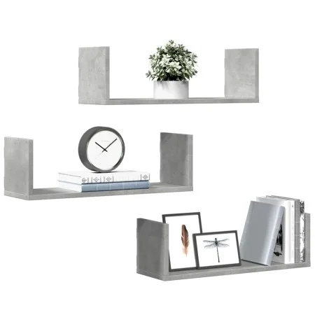 Wandregale 2 Stück aus grauem Beton-Ingenieurholz 58x18x18cm. von , Regale und Regale - Ref: Foro24-853284, Preis: 28,89 €, R...